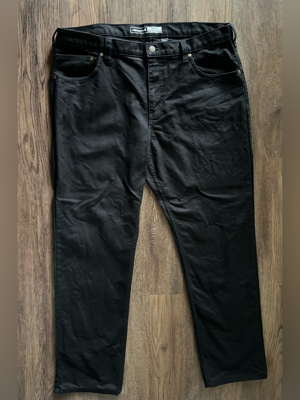 Carhartt Men’s Black Slim Fit Work Pants 38x30